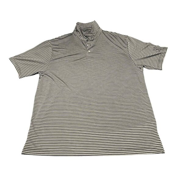 PGA Tour Other - PGA Tour Polo Shirt Mens Extra Large Black Gray Striped Golf Performance XL